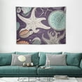 thumbnail image 1 of ONETECH  Wall Tapestry Aquatic Drawing Nautilus Shells Scallop Coral Shellfish Conch Pearl Pattern Shell Nature Summer Tapestry Wall Hanging Home Decor for Dorm, 1 of 7