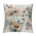 thumbnail image 1 of ONETECH Watercolor Floral Pillow Covers  Brown Cream Grey Teal Flower Couch Pillow Cases Rustic Abstract Modern Throw Pillows Home Decor for Living Room Bedroom Bed Cushion Outdoor, 1 of 5