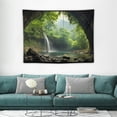thumbnail image 1 of ONETECH  Waterfall Tapestry Mountain Cave Tapestry Wall Hanging, Nature Landscape with Green Forest Tapestries, Tree Tapestry Wall Deocr for Bedroom Living Room Dorm, 1 of 7