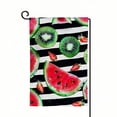 thumbnail image 1 of ONETECH Watermelon Kiwi Stripes Garden Flag 12x18in White, 1 of 6