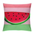 thumbnail image 1 of ONETECH Watermelons Throw Pillow Covers  Summer Fruit Watermelon Slice with Black Seeds Red Green Stripes Pillowcases Cushion Cover for Men Women Sofa Bed, 1 of 5