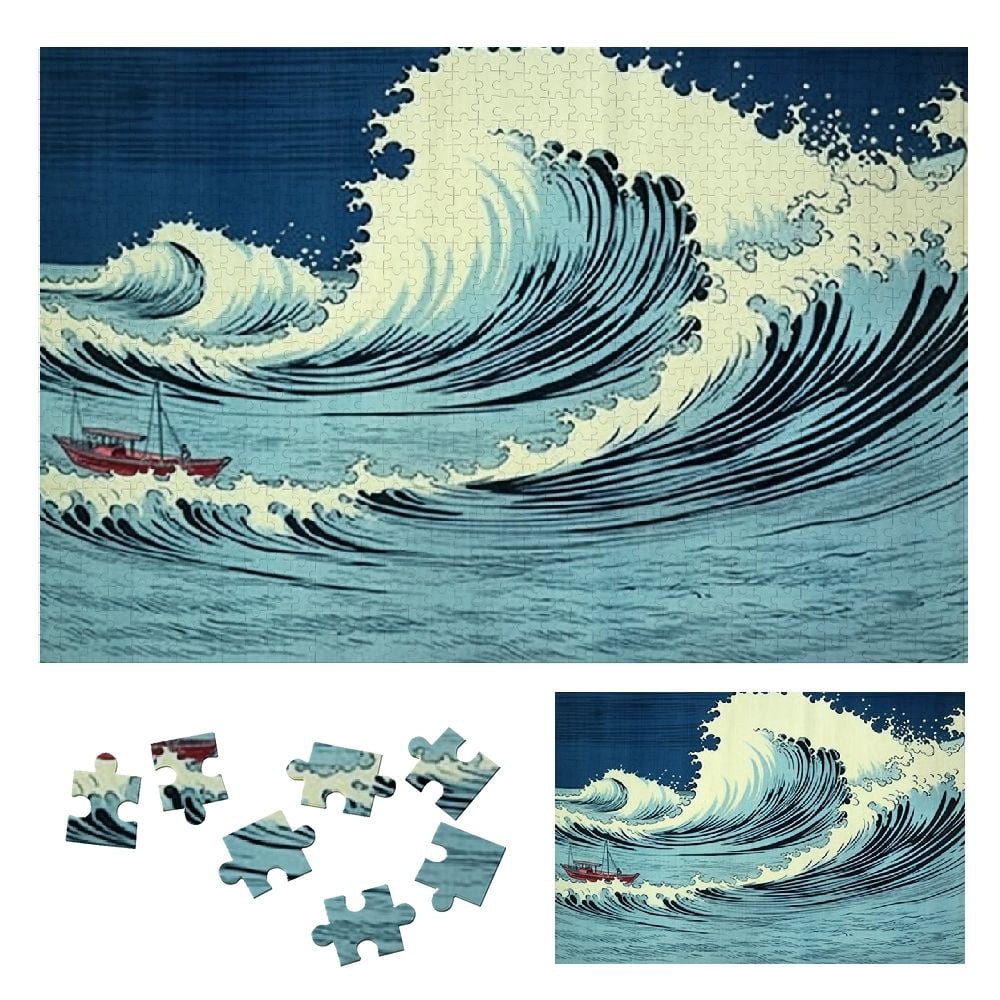 ONETECH Wave Boat Ocean Wooden Puzzle Challenging Difficult Wood Puzzle ...