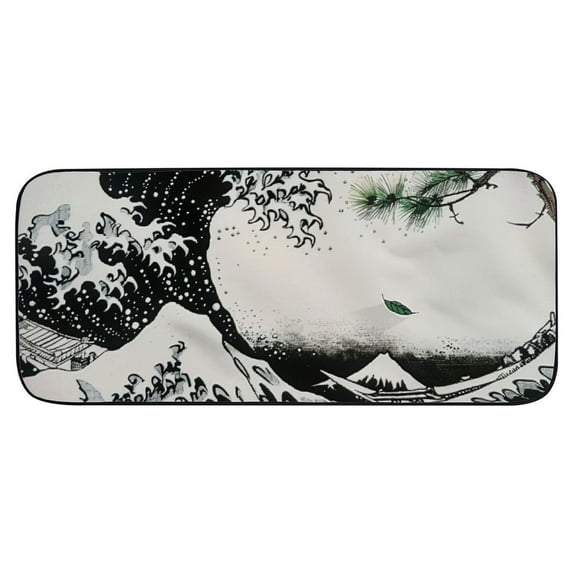 ONETECH Wave Pine Tree Building Kitchen Floor Mat Dog Doormat Absorbent Welcome Entrance Doormat Indoor/Outdoor/Front Door/Bathroom Mats for Home Entrance Outside Entry 19.68*47.24 in