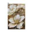 thumbnail image 1 of ONETECH White Flowers Golf Towel Microfiber Premium Golf Accessories and Gifts 1PC, 1 of 7