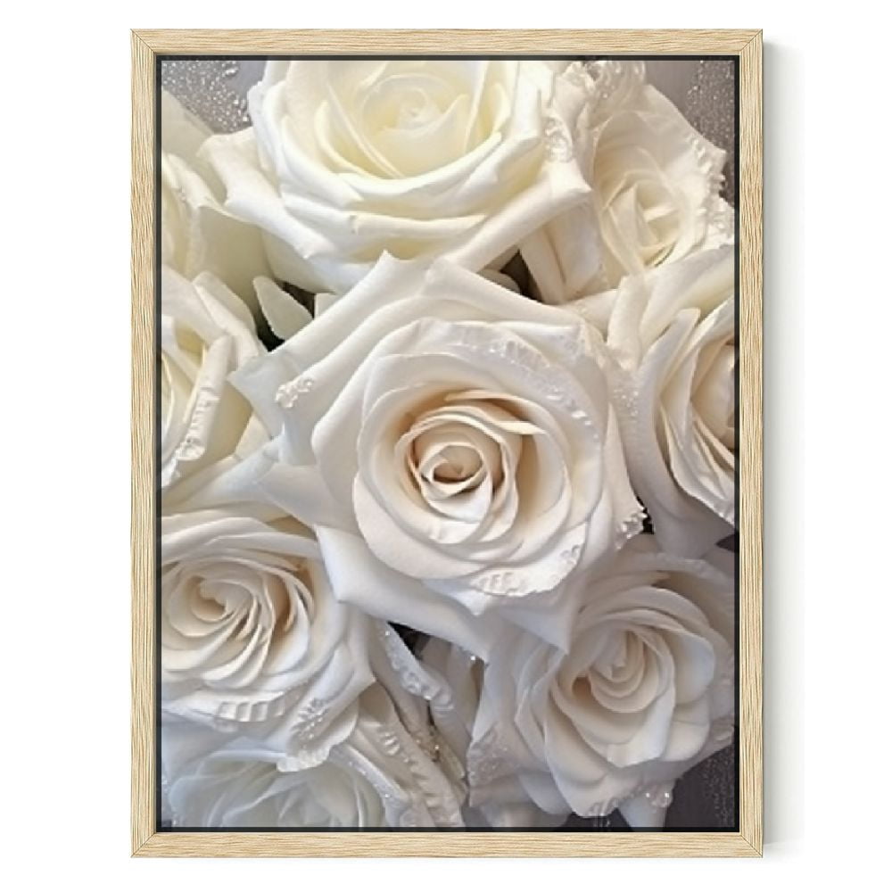 ONETECH White Rose Canvas Wall Art Peony Flower Painting Modern Flower ...