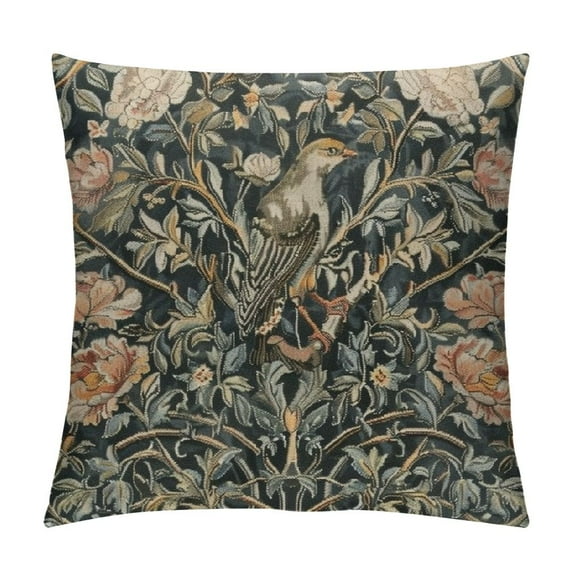 ONETECH William Pimpernel Morris William Morris Greenery Forest Animals Pheasant Fox Blue Green Floral Decorative Throw Pillow Covers Cozy Soft Pillowcase Aesthetic Cushion Cover for Home Decor Sofa