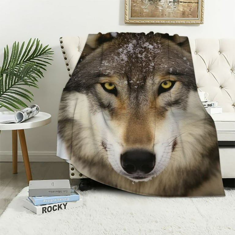 Soft wolf blanket sale