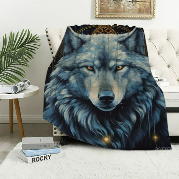ONETECH Wolf Throw Blanket for Bed Wolf Lightweight Super Soft Plush Flannel Throw Blanket for Women, Men and Kids