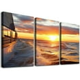 thumbnail image 1 of ONETECH Yacht Sailing in Sea at Sunset Scenery Canvas Wall Art for Living Room Bathroom,Close-up View of Deck Mast Sails Picture Print Artwork Painting Decor,12''x16''X3 Panels, 1 of 4