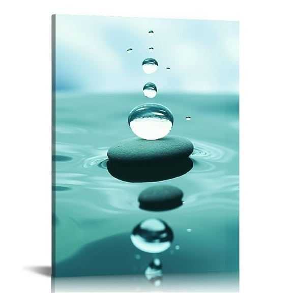 ONETECH Zen Wall Art Stones Picture 16x20 - Zen Wall Decor Canvas Artwork Calming Wall Art - Relaxing Spa Wall Art - Peaceful Therapy Wall Art - Rock Canvas Print for Bathroom, Bedroom & Office