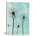 thumbnail image 1 of ONETECH green background Dandelion Canvas Wall Art for Living Room Canvas Print Wall Artworks Bedroom Decoration, Framed office kitchen bathroom Wall decor Home Decorations 16x20 in, 1 of 5