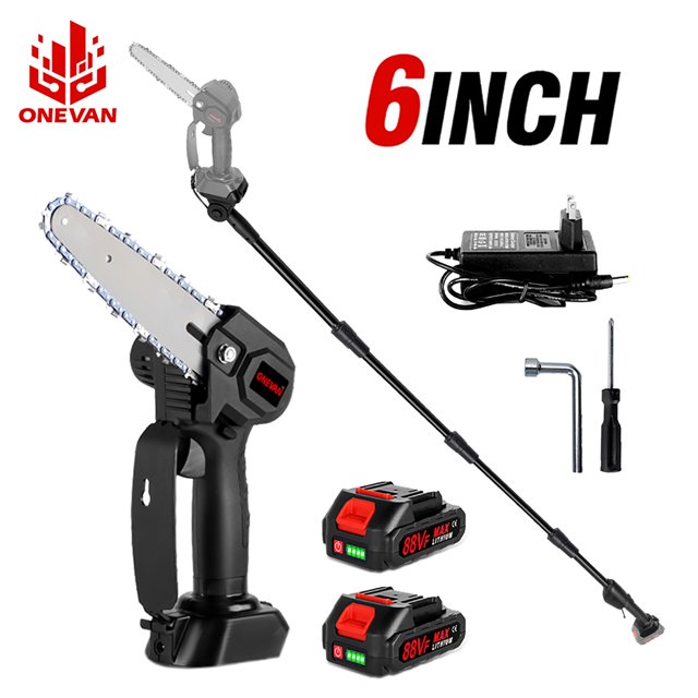 ONEVAN 6" Cordless Pole Saw, Mini Chainsaw with Pole, Pole Saws for