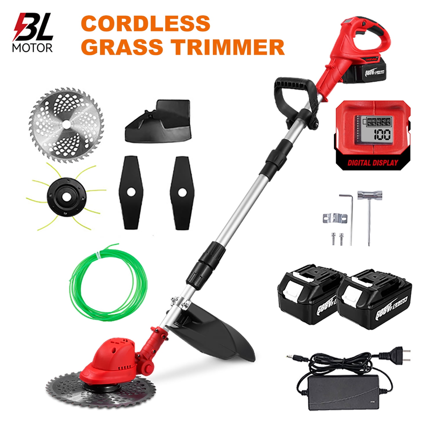 ONEVAN Cordless Electric Weed Eaters, Brushless Grass String Trimmer