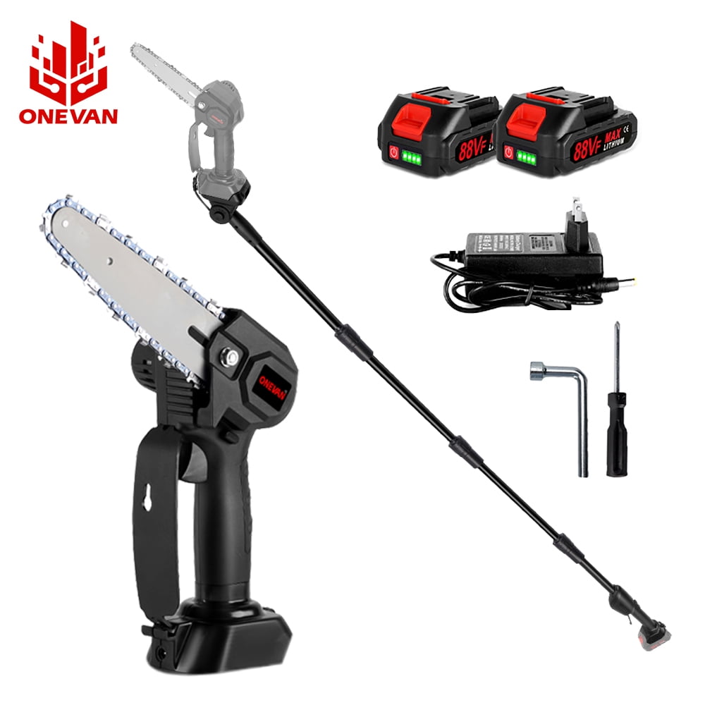 ONEVAN Cordless Pole Saw & Mini Chainsaw 6 inch, Electric Chainsaw