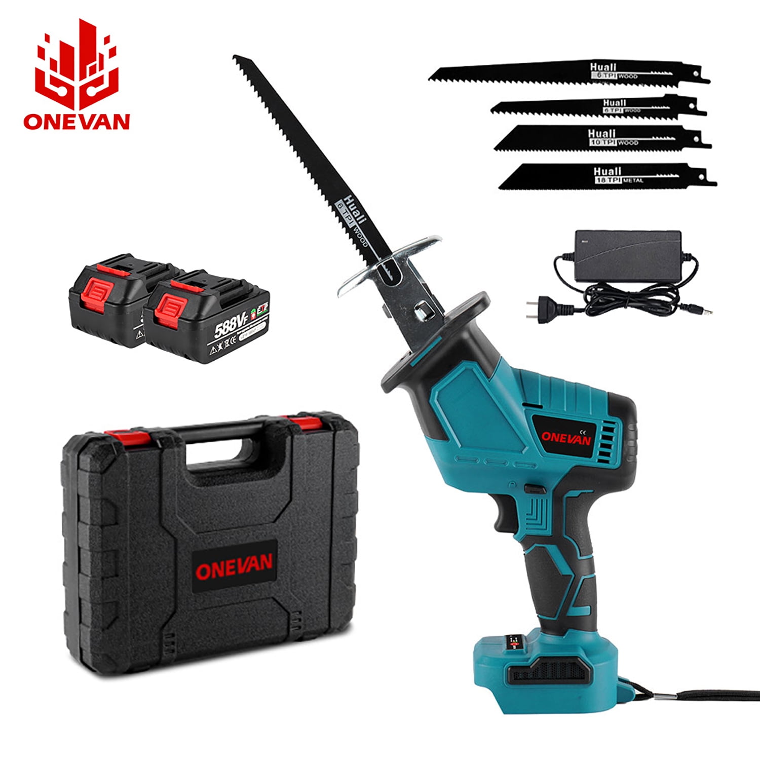 ONEVAN Cordless Reciprocating Saw, Electric Reciprocating Saws with 4