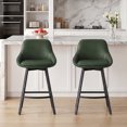 thumbnail image 1 of ONEVOG 25.6" Swivel Bar Stools Set of 2,Faux Leather Upholstered Counter Stools with Full Back,Modern Counter Height Bar Stools with Black Metal Legs,Green, 1 of 12