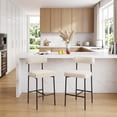 thumbnail image 1 of ONEVOG 26" Counter Height Bar Stools Set of 2, Modern Upholstered Linen Counter Chairs with Backrest, Beige, 1 of 12