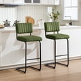thumbnail image 1 of ONEVOG 30''H Bar Height Stools Set of 2, Morden Bar stools with Velvet and Black Metal Legs, Upholstered Bar Stool for Kitchen Island, Oliver Green, 1 of 7