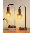 thumbnail image 1 of ONEWISH 15.75" Industrial Table Lamp Set of 2 Fully Dimmable Bedside Lamp with 2700K  Black Gradient LED Bulb Nightstand Lamps for Living Room Bedroom Dorm Office, 1 of 6