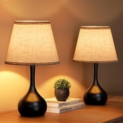 ONEWISH 17.32" Bedside Lamp Set of 2 for Bedroom 3-Way Dimmable Table Lamps for Living Room Touch Control Small Nightstand Lamps with Free 2700K LED Bulbs