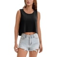 thumbnail image 1 of INSPIRE CHIC High Low Crop Tops for Women Sleeveless Athletic Yoga Workout Shirt Flowy Tank Tops Loose Fit Basic Tees S Black, 1 of 5