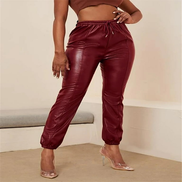 Plus size leather pants suit online