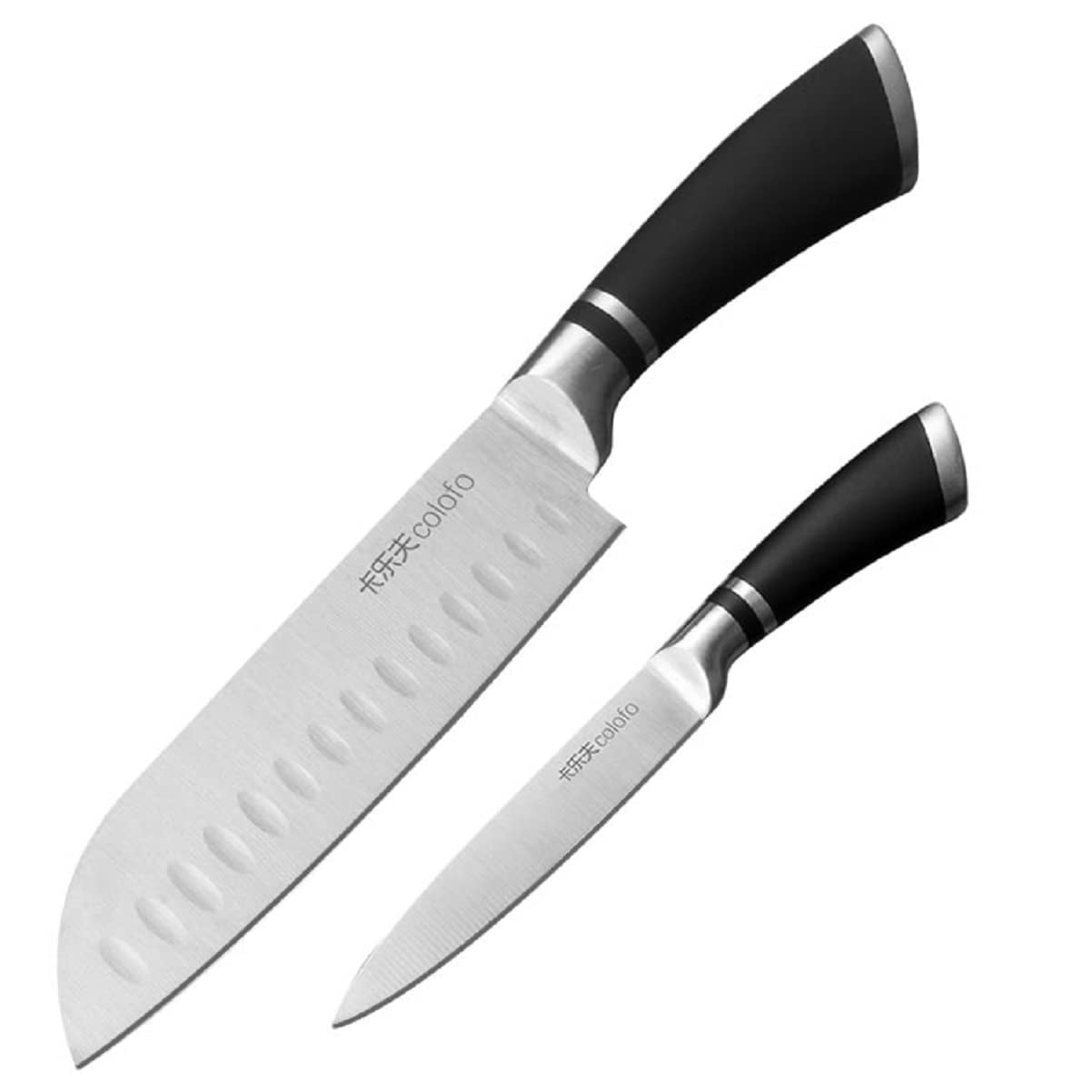 ONICORN 2 pcs Set Stainless Steel Kitchen Santoku Paring Knife Sharp ...