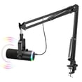 thumbnail image 1 of ONIKUMA Gaming Microphone, USB/XLR Dynamic Microphone Kit with RGB, Boom Arm, One-Touch Mute, Headphone Monitor, Gain Control, for Streaming, Podcast, PC, PS4, PS5, 1 of 7