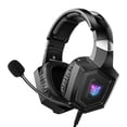 thumbnail image 1 of ONIKUMA Wired Gaming Headset for PS4, PS5, Xbox, PC– 7.1 Surround Sound, RGB Lights, Noise-Canceling Microphone, 3.5mm Over-Ear Headphones(Black), 1 of 8