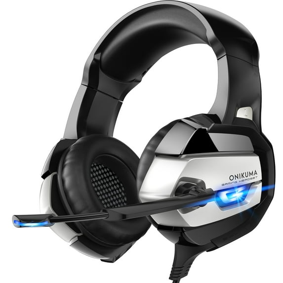 ONIKUMA Gaming Headset for Xbox One, PS4, Switch, PC - Surround Sound, Noise Reduction Game Earphone with Mic - Easy Volume Control - 3.5MM Jack for Smart Phone, Laptops, Computer(Black)