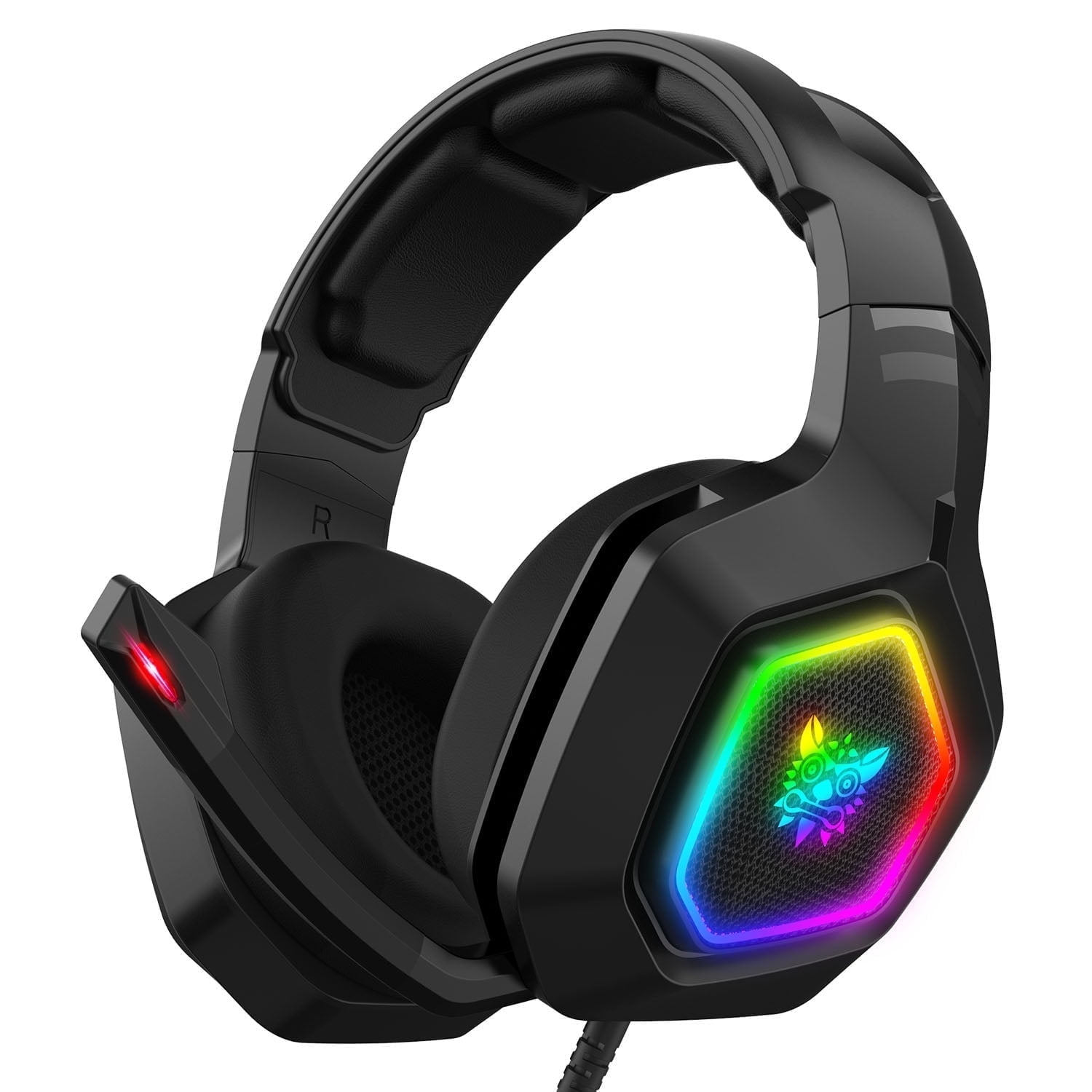 ONIKUMA K10 Gaming Headset Stereo Bass Surround RGB Noise Cancelling Over Ear Headphones with Mic for PS4 PS5 Xbox One PC Nintendo Switch Tablet