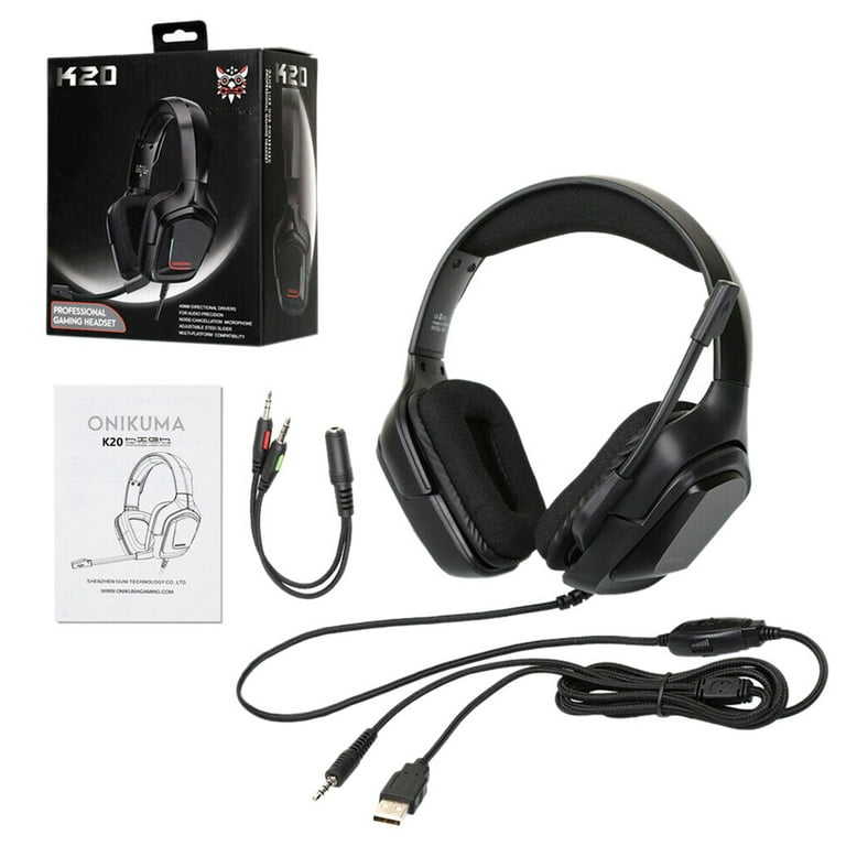 ONIKUMA K20 Gaming Headphone RGB LED Light Surround Stereo Wired Headset 3.5mm Earphone for Computer Game Console