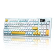 ONIKUMA 94-Key Tri-Mode Wireless Gaming Keyboard, Silent Membrane, RGB Backlit, Display Screen & Multimedia Knob for PC/Mac/Office