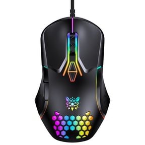 ONIKUMA Wired Gaming Mouse, High Precision Sensor, RGB Backlit, Adjustable DPI, 7 Programmable Buttons, Ergonomic, for PC Office Windows Mac Linux Chrome, Black