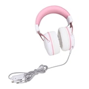 ONIKUMA X10 Gaming Headset Wired PC RGB Luminous Noise Reduction Over Ear Headphones with Mic, White/Pink with Cat Ears