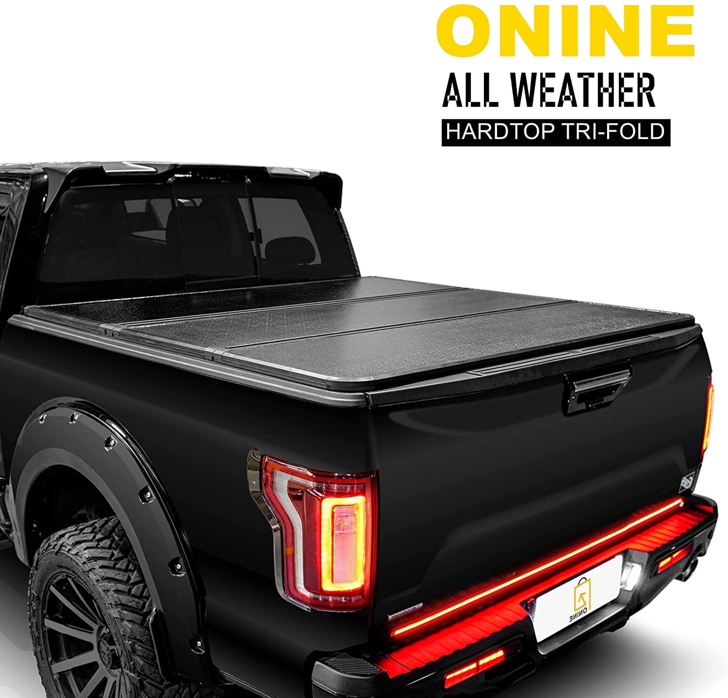 ONINE AWH Hard Tri-Fold Truck Bed Tonneau Cover Custom Fit 2019-2022 Chevy Silverado/GMC Sierra 1500 6.6ft Bed(79.4"), Fleetside, All Weather, Not Work with Factory Side Storage Box