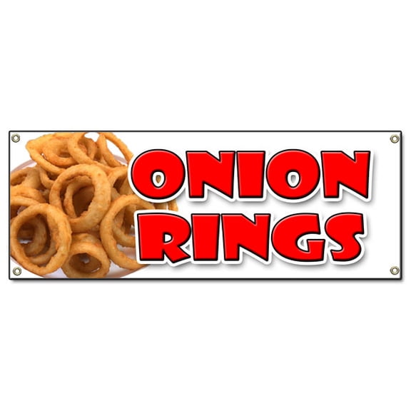 ONION RINGS BANNER SIGN deep fried vidalia sweet crispy ring french fries
