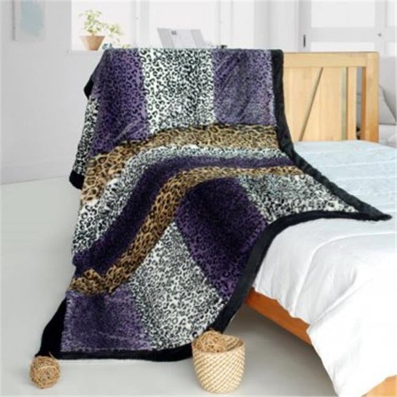 ONITIVA-BLK-100 61 by 86.6 in. Onitiva - Imagination Patchwork Throw Blanket Brown