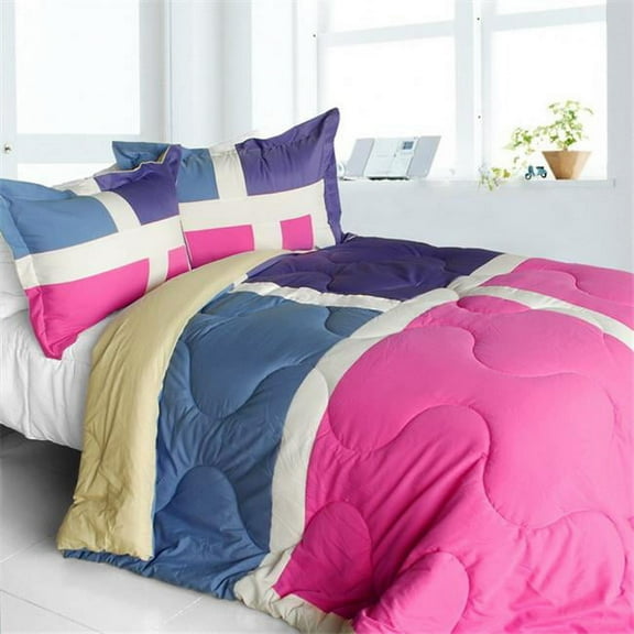 ONITIVA-CFT01060-1BRK-MPTP Nice Tamil - Quilted Patchwork Down Alternative Comforter Set  Twin Size - Pink