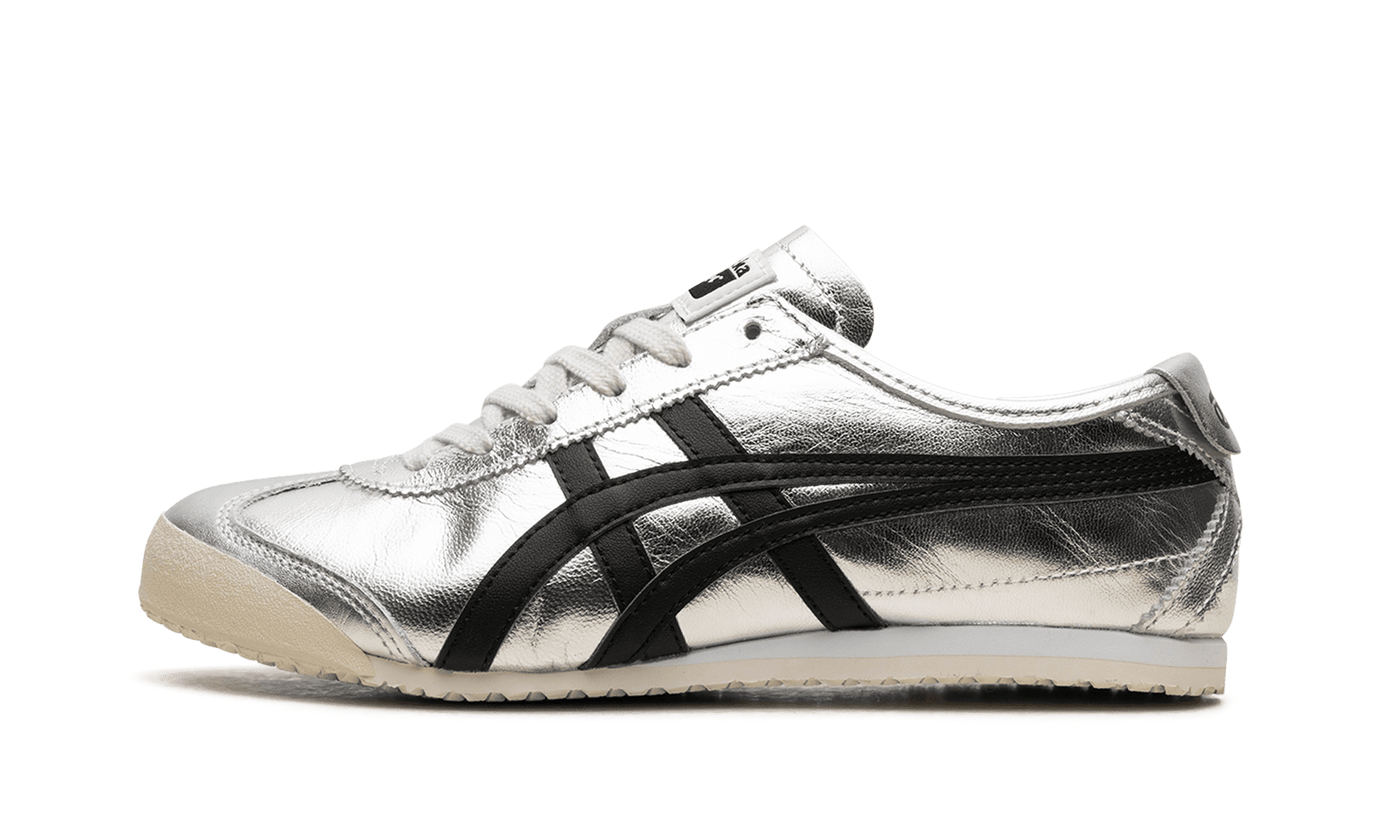 Sneakers Unisex Pelle Argento Onitsuka Tiger MEXICO 66 1183B566 020 PURE SILVER BLACK Scarpe Sneaker Classiche
