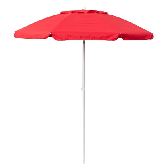 Oniva 5.5 Ft Portable Beach Umbrella with UPF 50 plus Sun Protection and Tilt Pole, Red