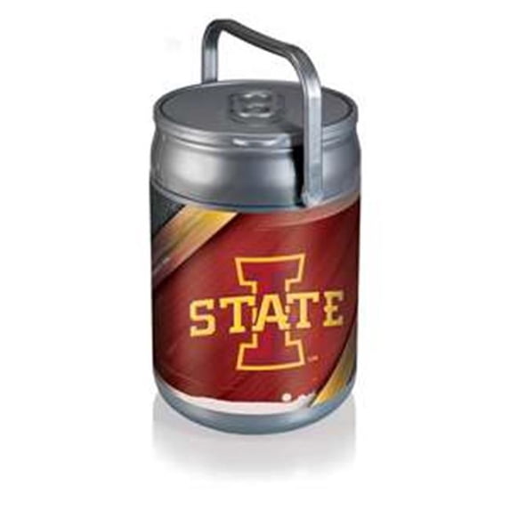 Picnic Time 690-00-000-234-0 Iowa State Cyclones Digital Print Can Cooler, Silver & Gray