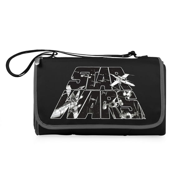Star Wars - X-Wing - Blanket Tote Outdoor Picnic Blanket, (Black with Black Exterior)