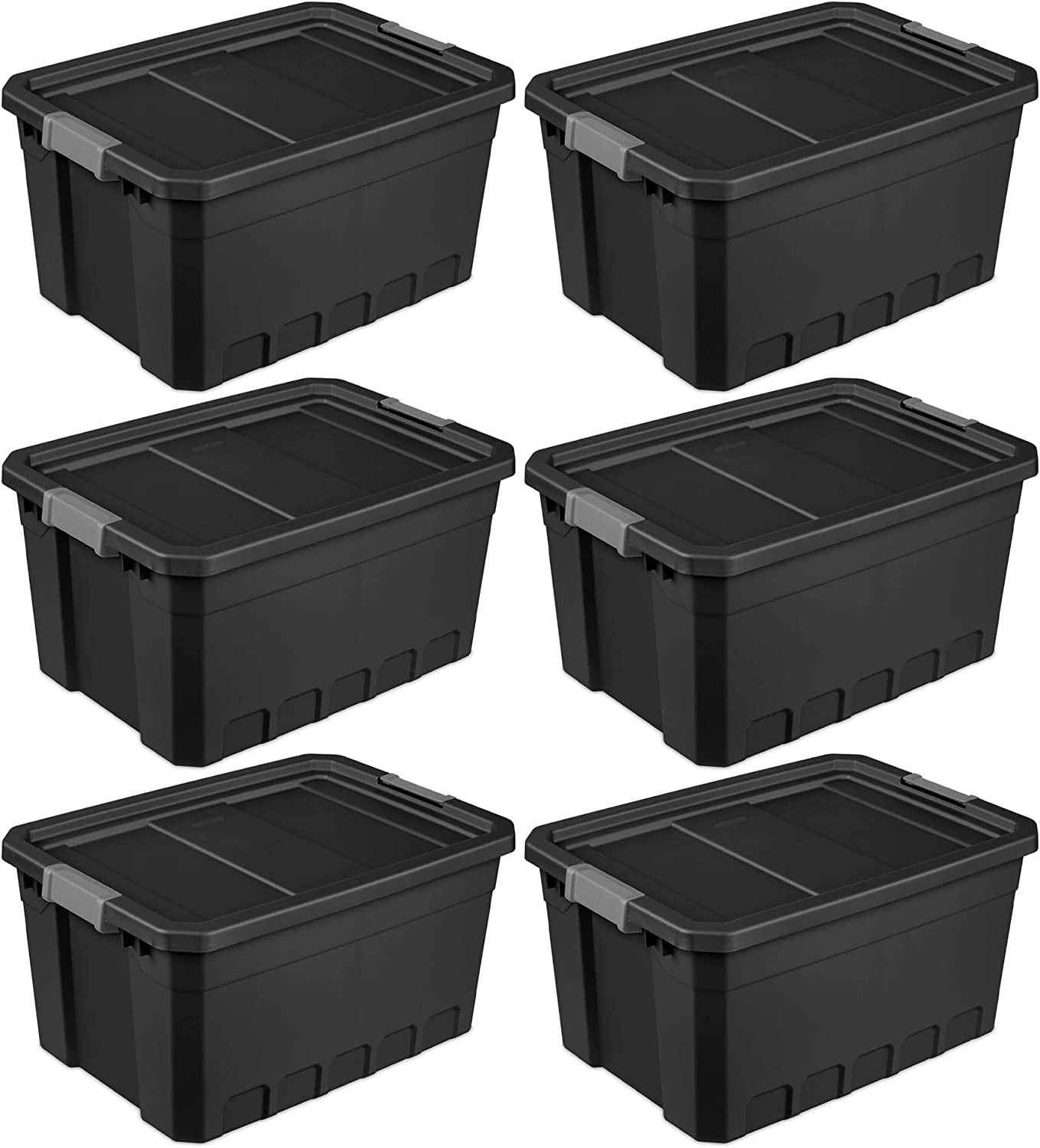 ONKER 19 Gallon Plastic Stacker Tote, Heavy Duty Lidded Storage Bin