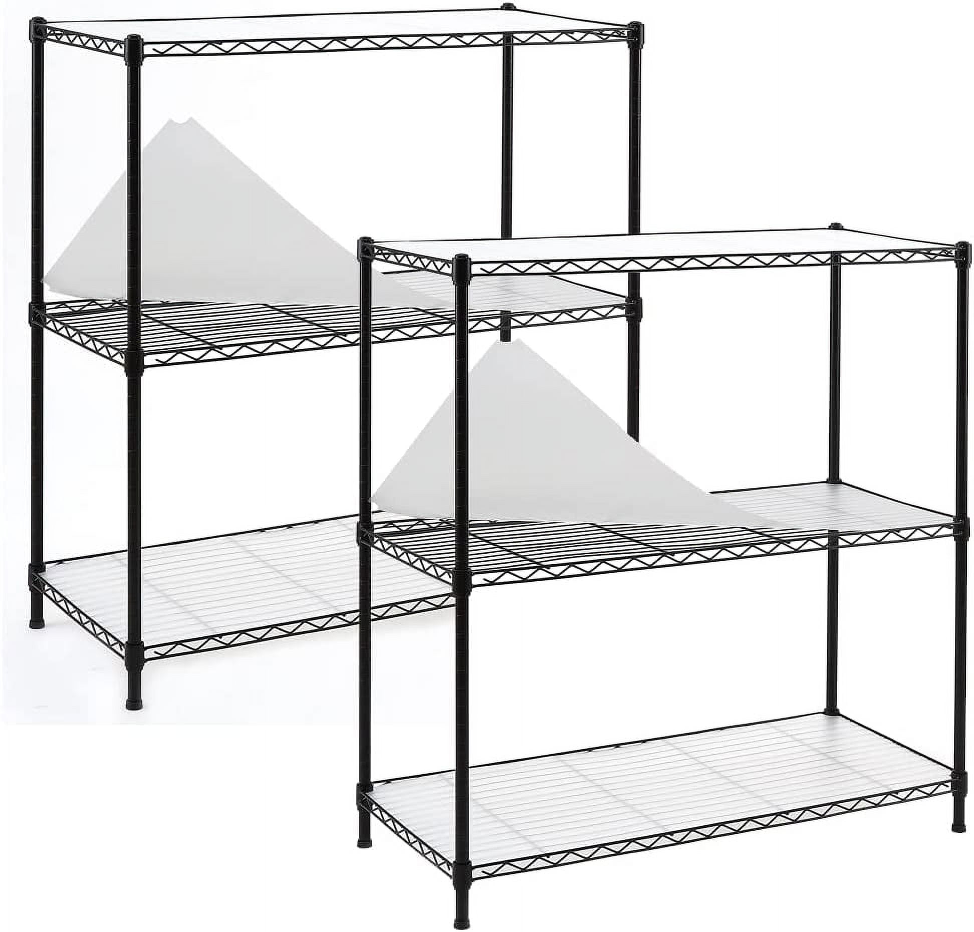 ONKER 2Pack 3Shelf Shelving Unit with 3Shelf Liners, Adjustable Rack