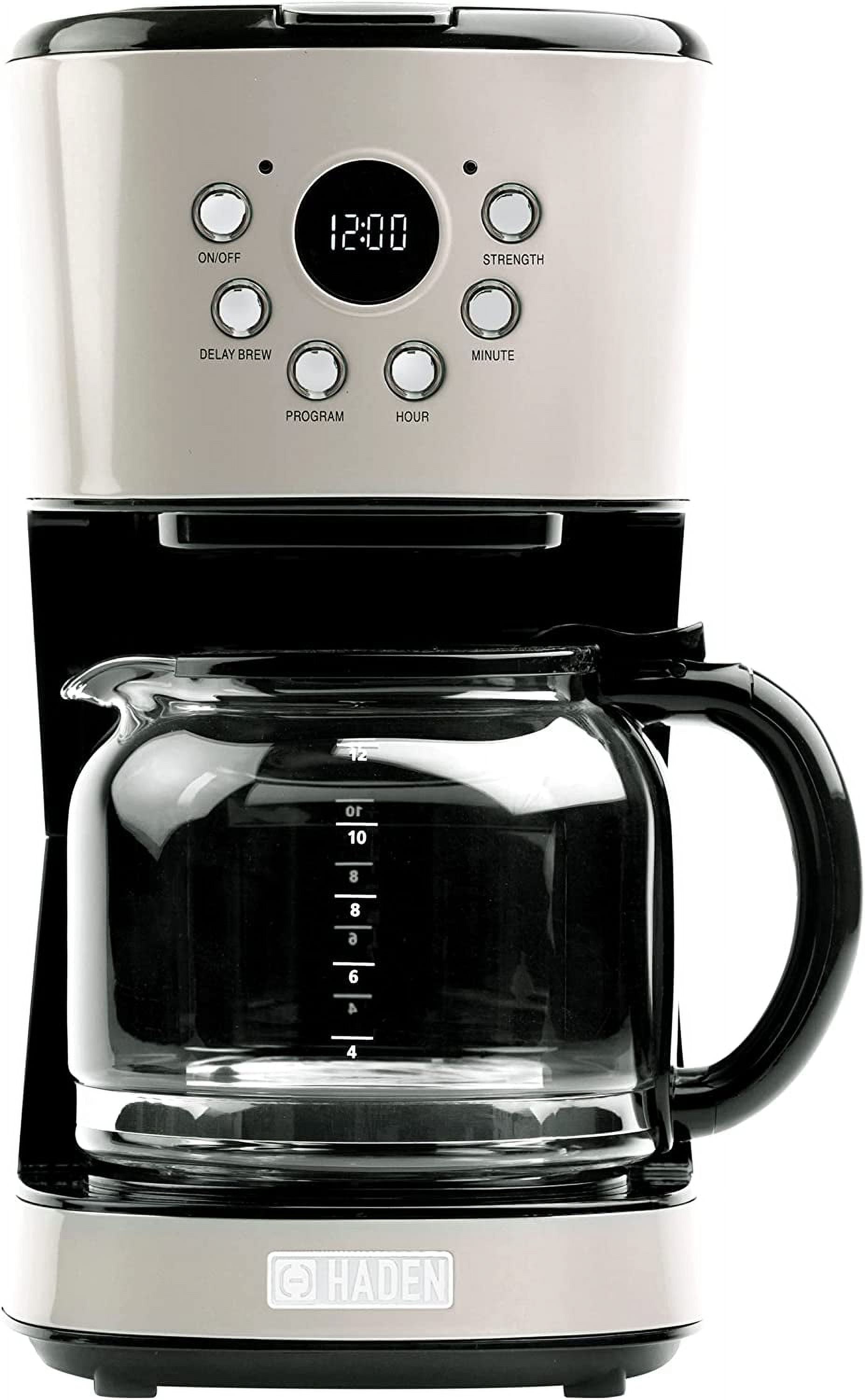 Retro Putty 12-Cup Programmable Coffee Maker with Strength Selector