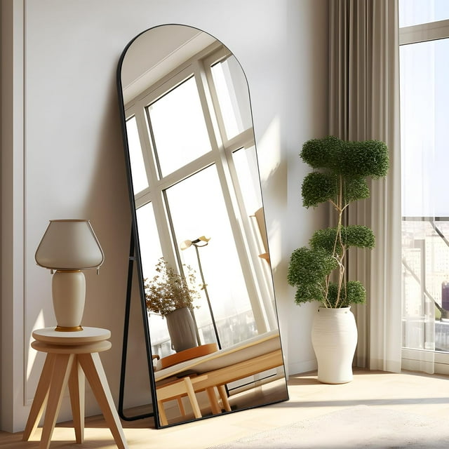ONKER Arched Full Length Mirror Arched Wall Mirror Floor Mirror with Stand Contemporary Full