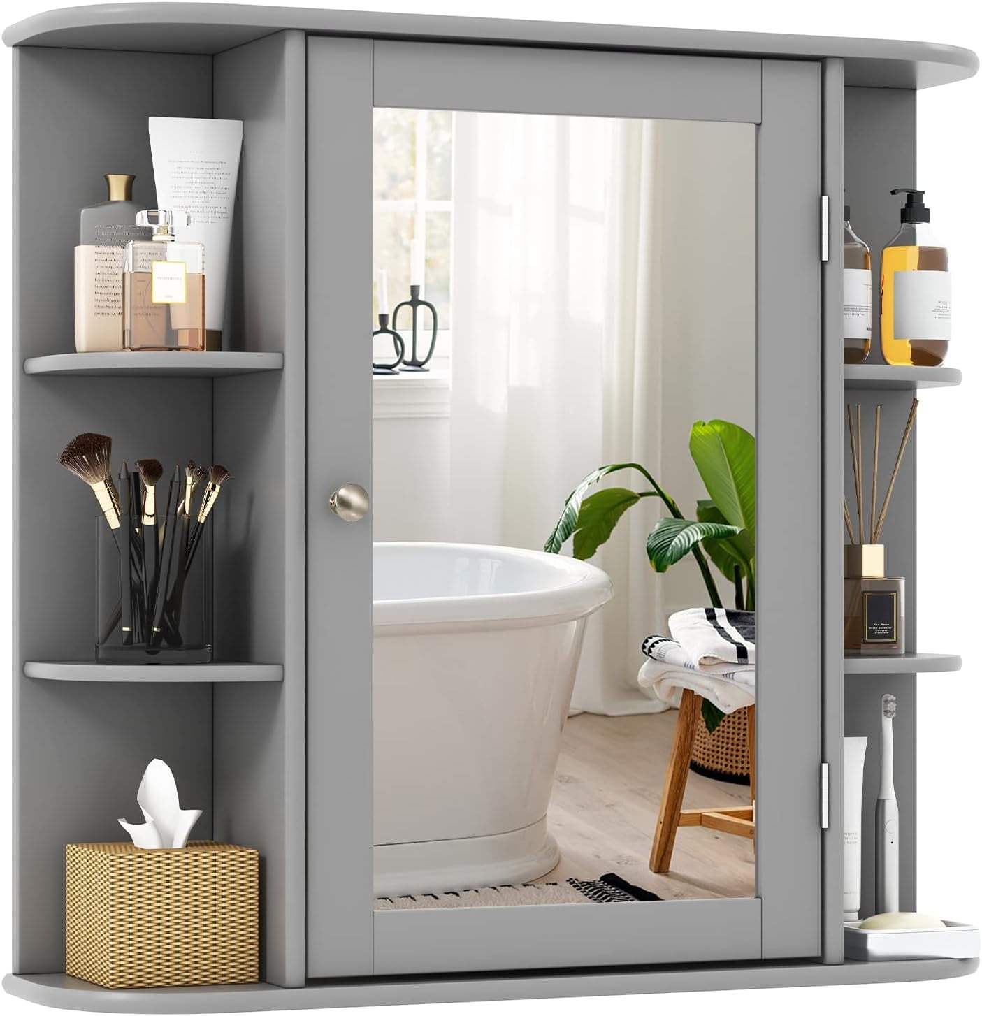 ONKER Bathroom Medicine Cabinet with Mirror, Wall Mounted Bathroom ...