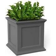 ONKER Fairfield 20in Square Planter - Graphite Grey - 20in L x 20in W x 20in H - with Built-in Water Reservoir (5825-GRG)