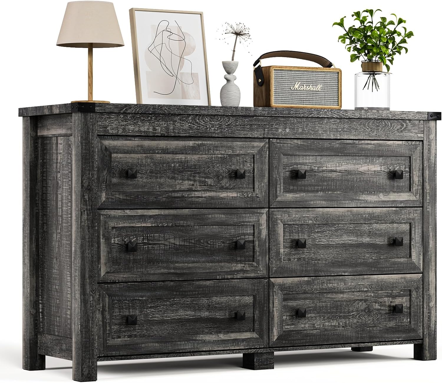 ONKER Farmhouse Dresser for Bedroom, Rustic Wood Dressers Bedroom ...